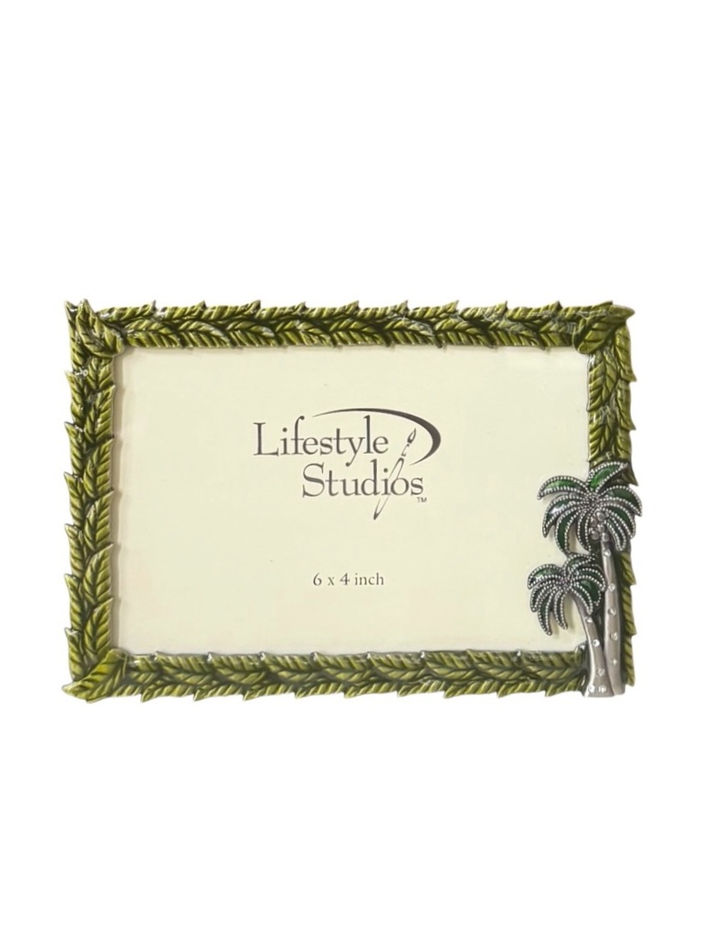 Lifestyle Studios Green Enamel Silver Palm Tree Picture Frame 6x4